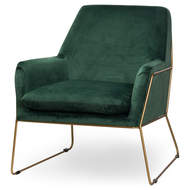 Kariss Framed Emerald Green Velvet Club Chair - Thumb 1