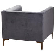 Emperor Grey Velvet Arm Chair - Thumb 3