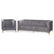 Emperor Grey Velvet 2 Seater Sofa - Thumb 3