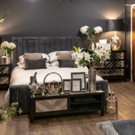 Emperor Grey Velvet King Size Bed - Thumb 6