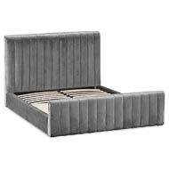 Emperor Grey Velvet King Size Bed - Thumb 1
