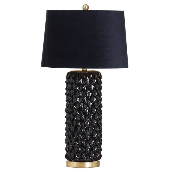 Barbro Table Lamp With Black Velvet Shade - Thumb 1