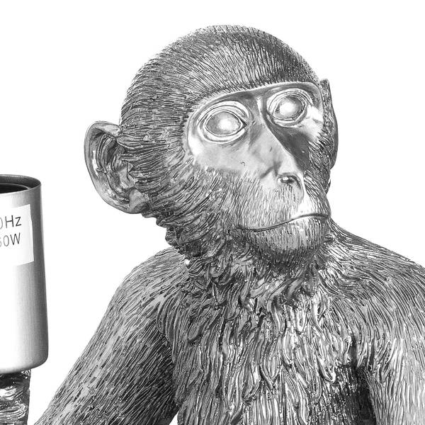 Ringo The Monkey Silver Table Lamp - Thumb 2