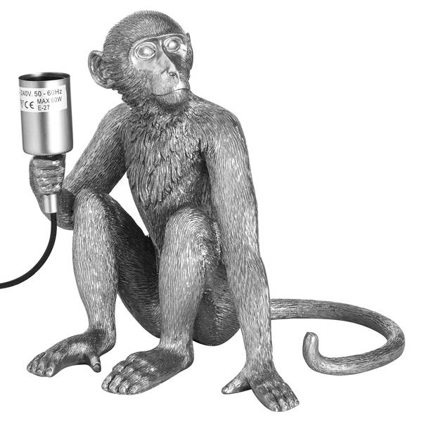 Ringo The Monkey Silver Table Lamp - Thumb 1