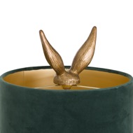 Antique Gold Hare Table Lamp With Green Velvet Shade - Thumb 3
