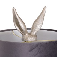 Silver Hare Table Lamp With Grey Velvet Shade - Thumb 3