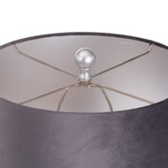 Honey Comb Silver Table Lamp With Grey Velvet Shade - Thumb 3