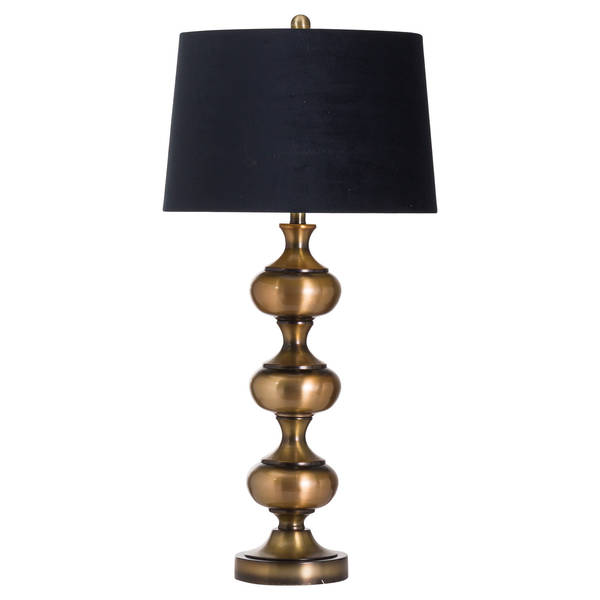 Santiago Bronze Table Lamp With Black Velvet Shade - Thumb 1