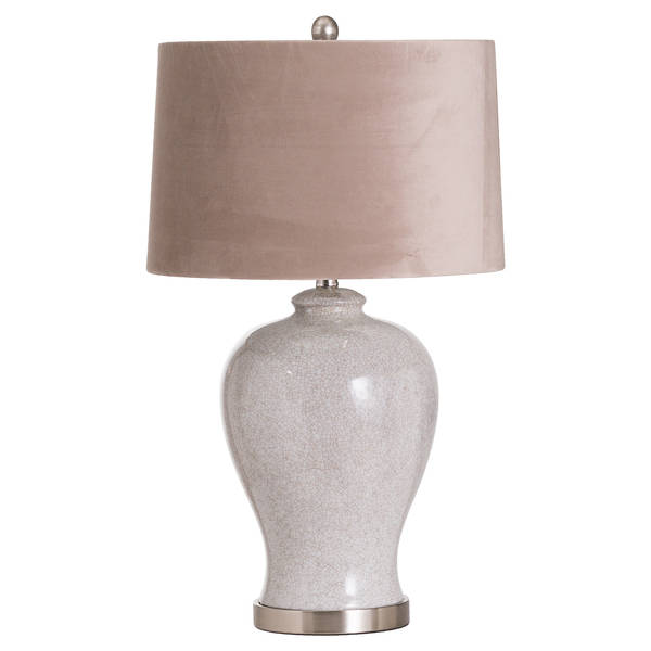 Hadley Ceramic Table Lamp With Natural Shade - Thumb 1