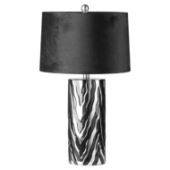 Jaspa Table Lamp With Black Velvet Shade - Thumb 1