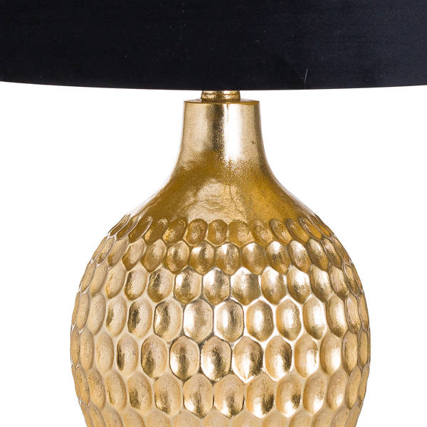 Vincent Gold Base Table Lamp With Black Velvet Shade - Thumb 2