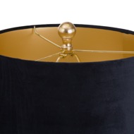 Vincent Gold Base Table Lamp With Black Velvet Shade - Thumb 3