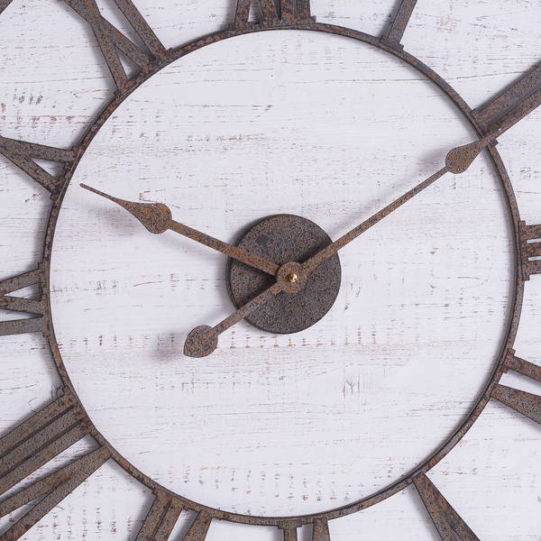 Rustic Wooden Clock With Aged Numerals And Hands - Thumb 2