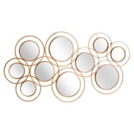 Abstract Gold Circular Wall Mirror - Thumb 1