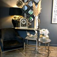Set Of Three Dark Grey Quarterfoil Mirrors - Thumb 3