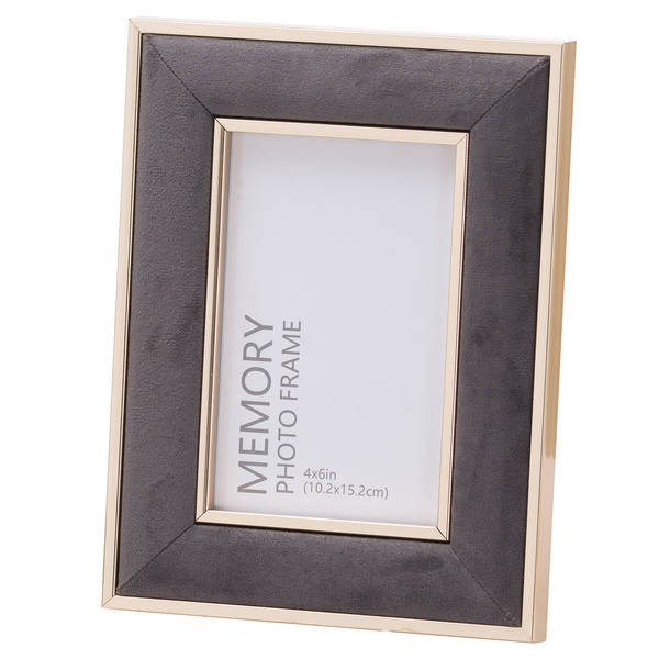Grey Velvet With Gold 4X6 Frame - Thumb 1