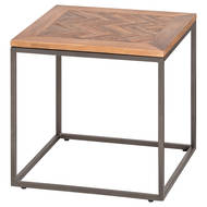 Hoxton Collection Side Table With Parquet Top - Thumb 1