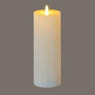 Luxe Collection Natural Glow 3x8 Textured Ribbed LED Candle - Thumb 2