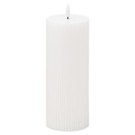 Luxe Collection Natural Glow 3x8 Textured Ribbed LED Candle - Thumb 1