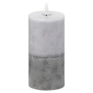 Luxe Collection Natural Glow 3x6 Grey  Dipped LED Candle - Thumb 1
