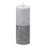 Luxe Collection Natural Glow 3x8 Grey Dipped LED Candle - Thumb 1