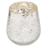 The Noel Collection Medium Silver Foiled Candle Holder - Thumb 1