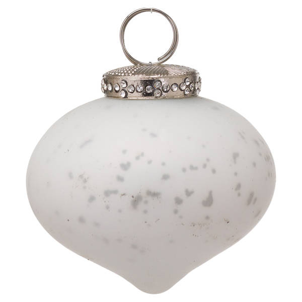 The Noel Collection White Bulbous Christmas Bauble - Thumb 1