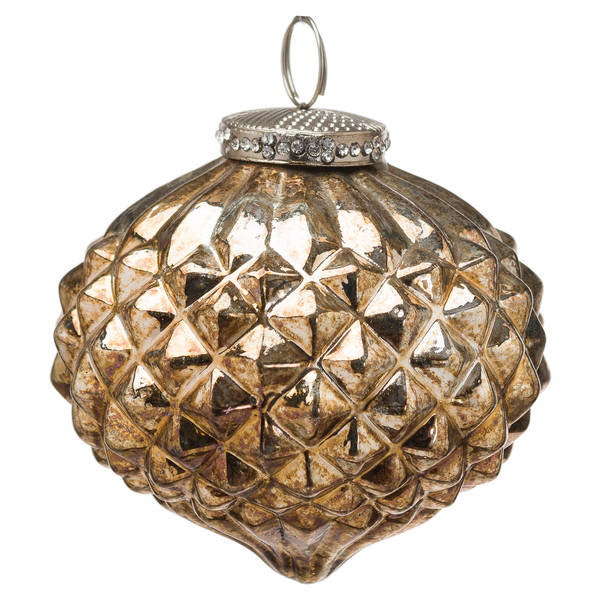 The Noel Collection Burnished  Textured Large Hanging Bauble - Thumb 1