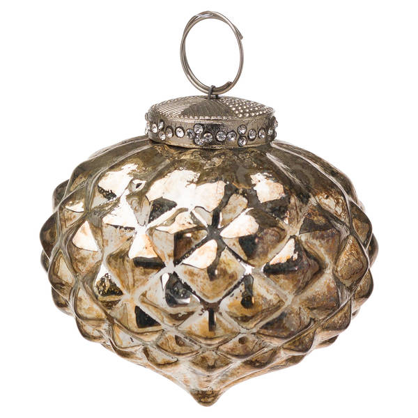 The Noel Collection Burnished  Textured Small Hanging Bauble - Thumb 1