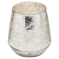 The Noel Collection Silver Foil Effect Tealight Holder - Thumb 1