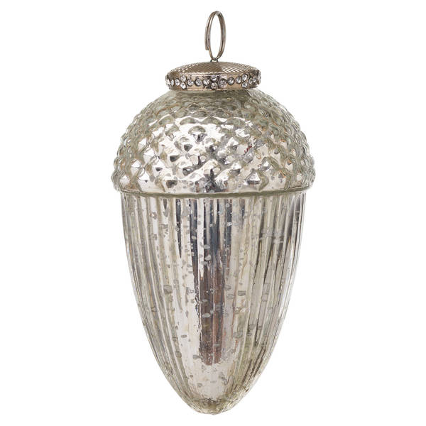 The Noel Collection Silver Large Hanging Acorn Decoration - Thumb 1