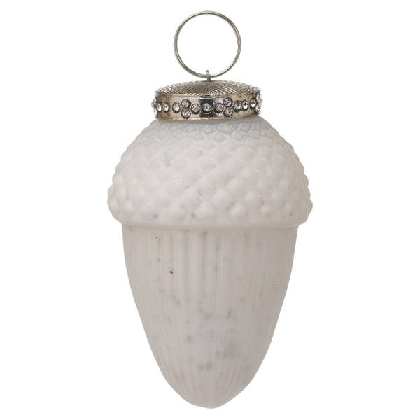 The Noel Collection White Hanging Acorn Decoration - Thumb 1