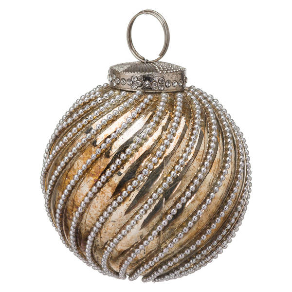 The Noel Collection Burnished Jewel Swirl Large Bauble - Thumb 1
