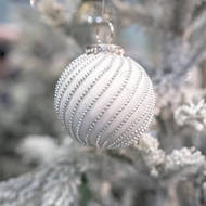 The Noel Collection White Jewel Swirl Large Bauble - Thumb 3