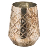 The Noel Collection Burnished  Medium Etched Candle Holder - Thumb 1