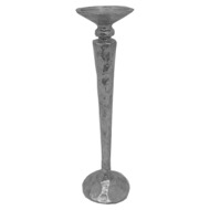 Silver Hammered Effect Large Candle Holder
