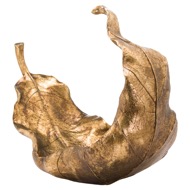 Large Gold Curled Leaf Sculpture - Thumb 3