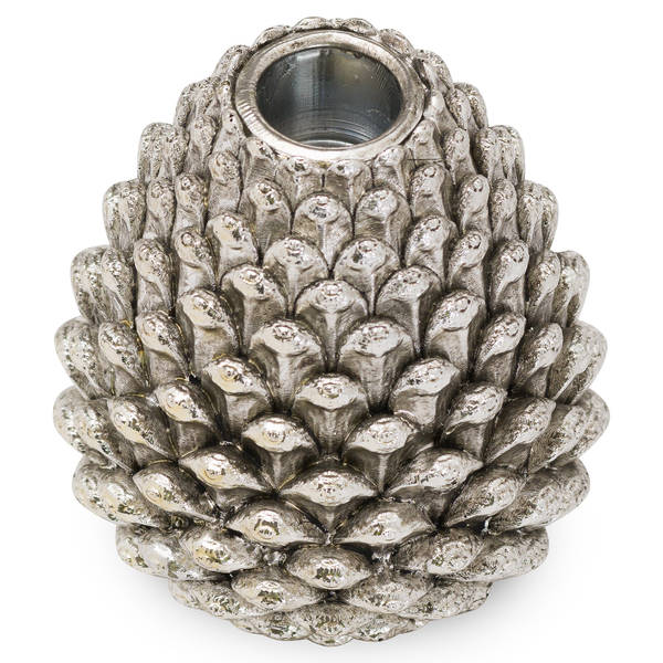 Medium Silver Pinecone Candle Holder - Thumb 1