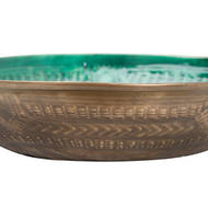 Aztec Collection Brass Embossed Ceramic Large Bowl - Thumb 2