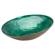 Aztec Collection Brass Embossed Ceramic Dipped Bowl - Thumb 2