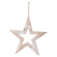 Large Antique White Wooden Sparkle Star - Thumb 1