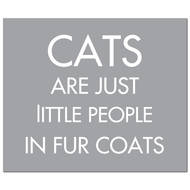 Cats Are Just Little People In Fur Coats Silver Foil Plaque - Thumb 1
