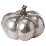 Large Squat Silver Foil Pumpkin - Thumb 1