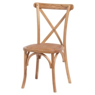 Light Oak Cross Back Dining Chair - Thumb 1