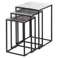 Farrah Collection Silver Nest Of Three Tables - Thumb 1