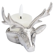 Farrah Collection Silver Stag Tea light Candle Holder - Thumb 2