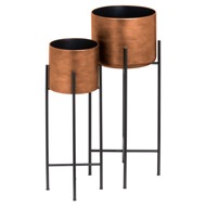 Set Of Two Copper Planters On Stand - Thumb 1