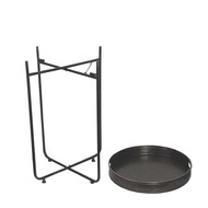 Tall Metallic Grey Tray With Stand - Thumb 2