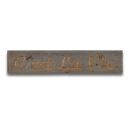 Cest La Vie Grey Wash Wooden Message Plaque - Thumb 1