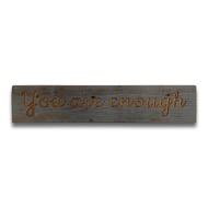 Enough Grey Wash Wooden Message Plaque - Thumb 1